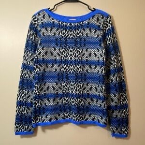 Ruby Red Vintage Sweater Women’s size Small Blue and Black
